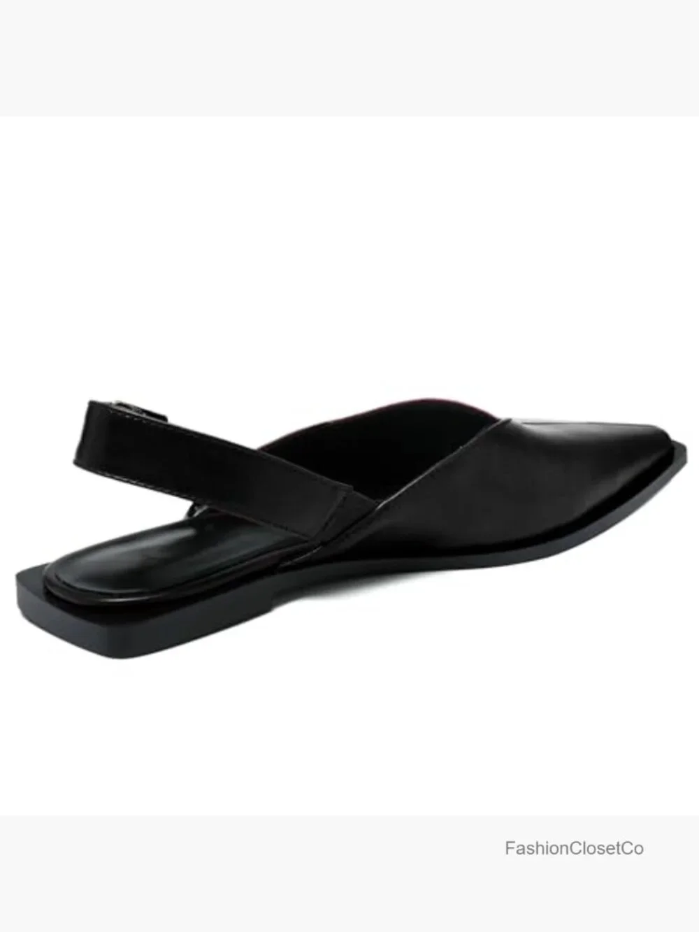 Women's Slingback Flats - Closed Pointed Toe Low Heel Mule Shoes